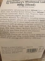 Sainsbury's wholemeal loaf 800g