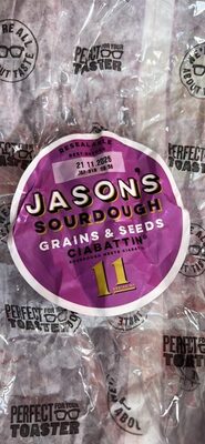 Sliced White Sourdough Bread with Grains & Seeds Ciabattin